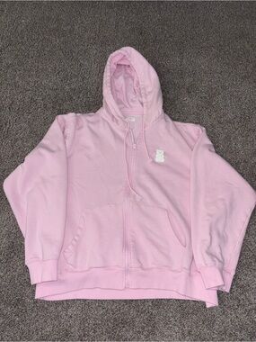 Pink Hooded Zip-Up Jacket